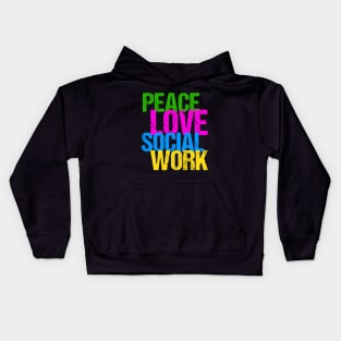 Cute Peace Love Social Work Kids Hoodie